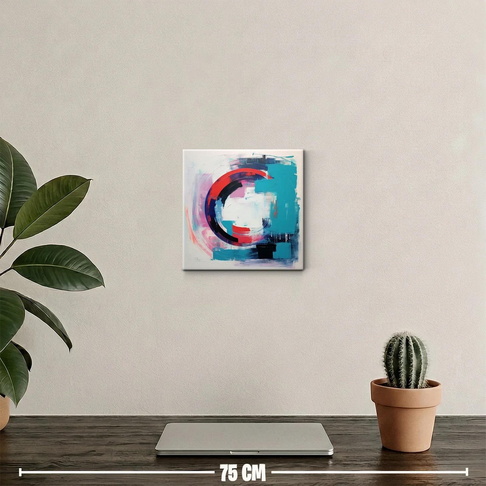 Composición abstracta con formas circulares en tonos vibrantes — miniatura 2