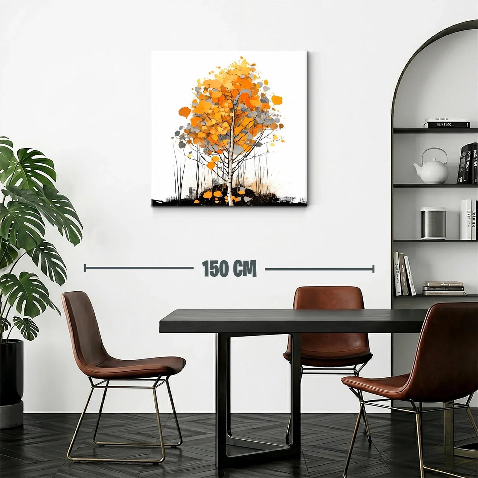 Árbol de otoño con hojas en tonos naranjas y grises — miniatura 2