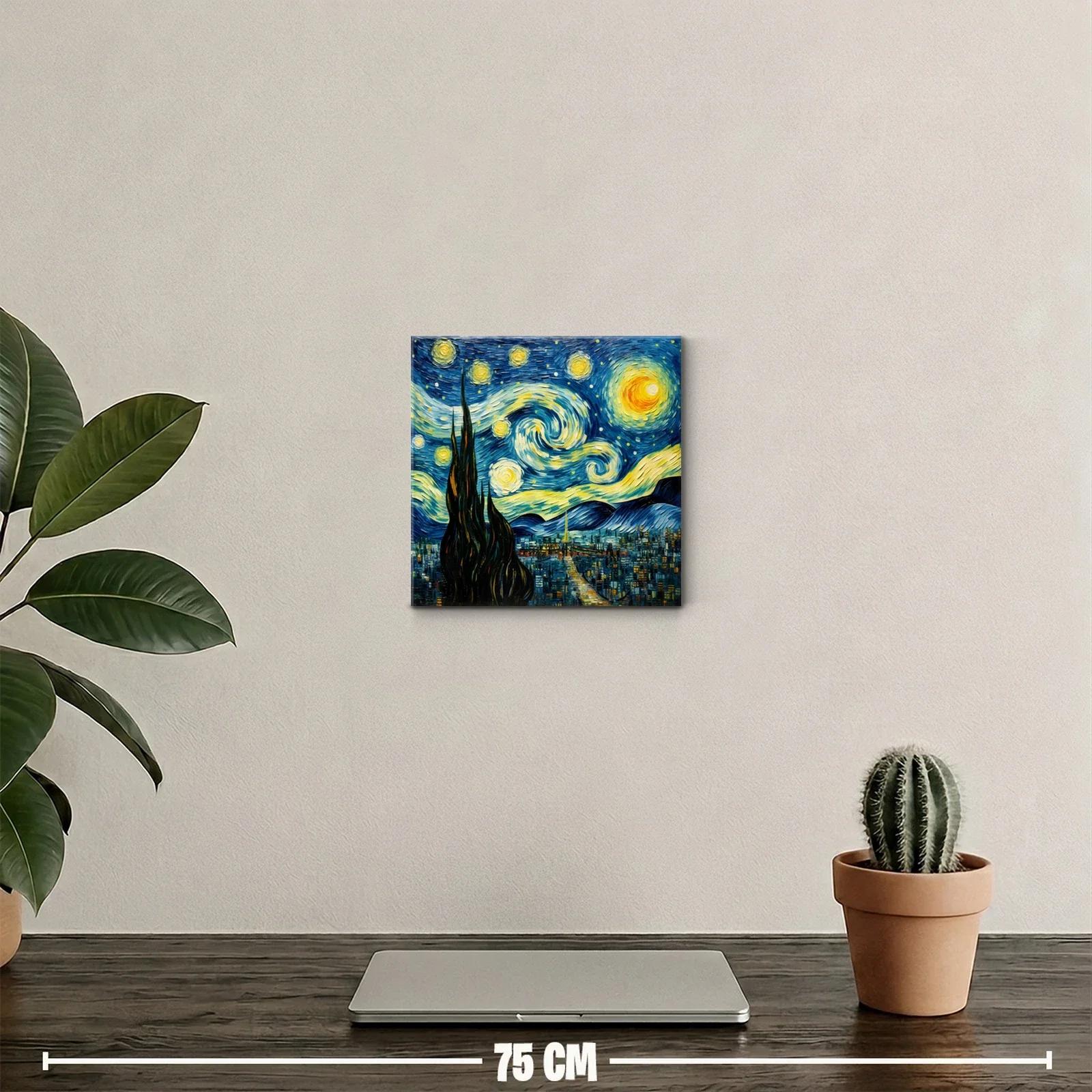 Cielo nocturno vibrante con espirales luminosas y estrellas — miniatura 2