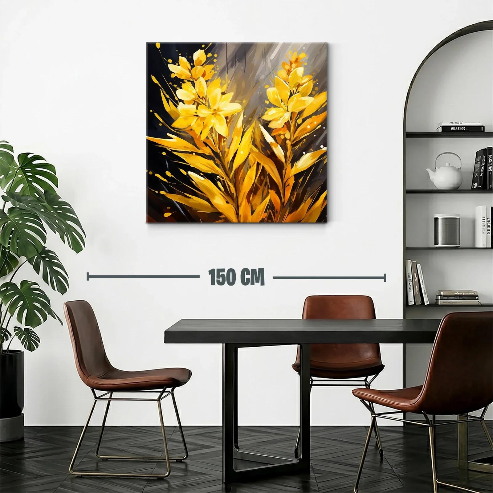 Brillante Cuadro Floral en Tono Amarillo Luminoso — miniatura 2