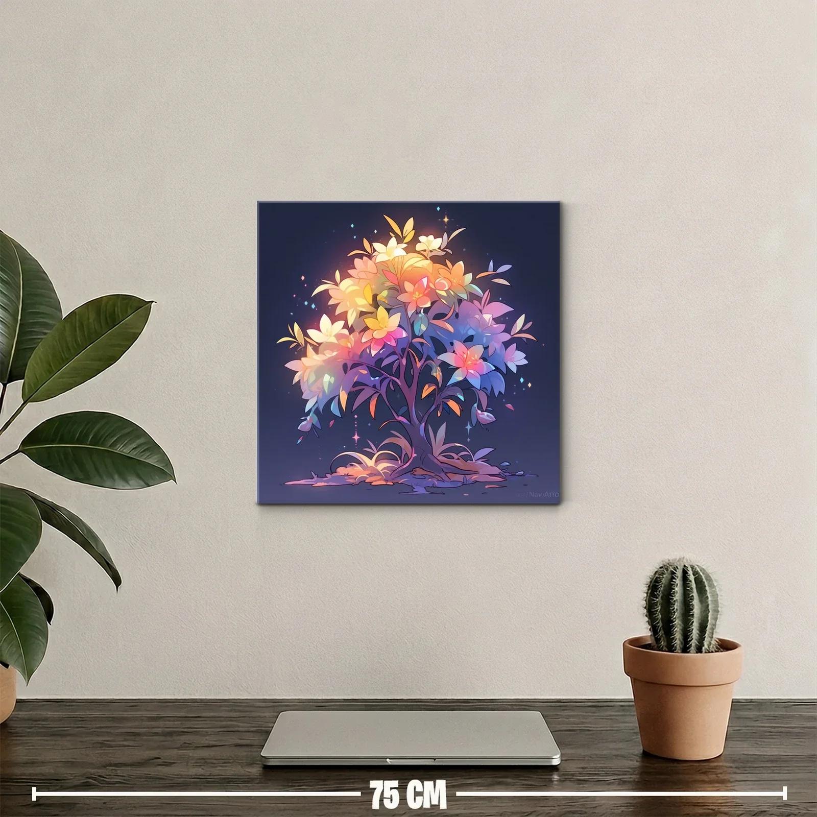 Árbol mágico con flores luminosas y tonos pastel brillantes — miniatura 2