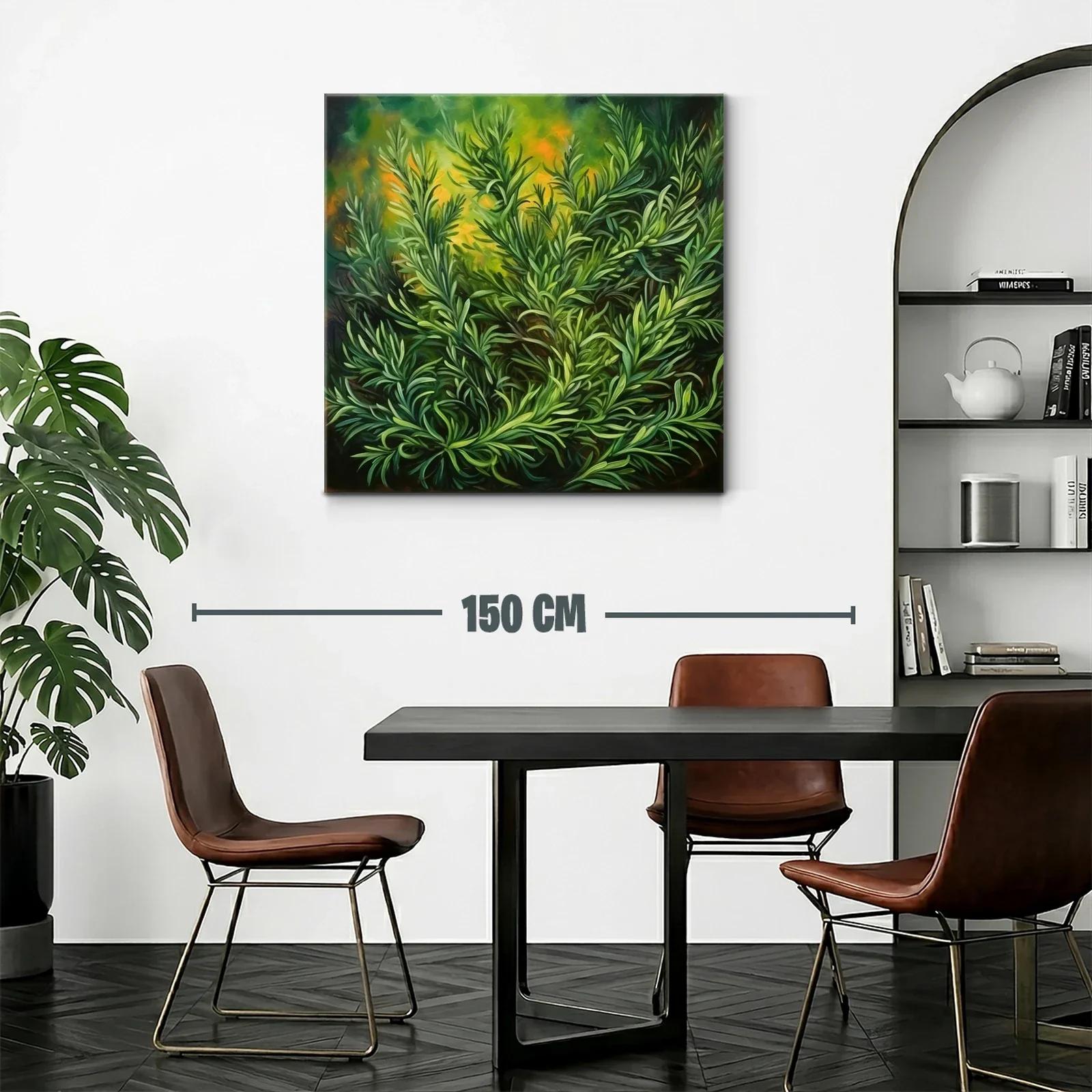 Cuadro Vegetal con Follaje Verde y Tonos Cálidos — miniatura 2