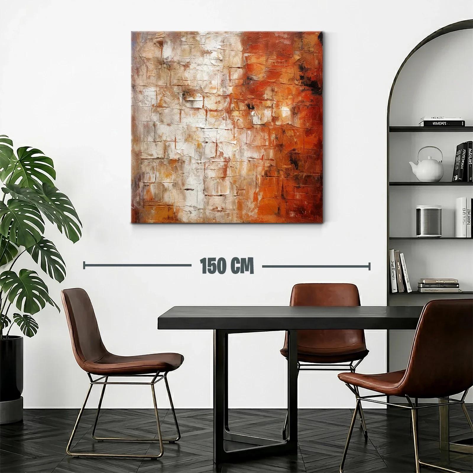 Cuadro abstracto con tonos cálidos y texturas envolventes — miniatura 2