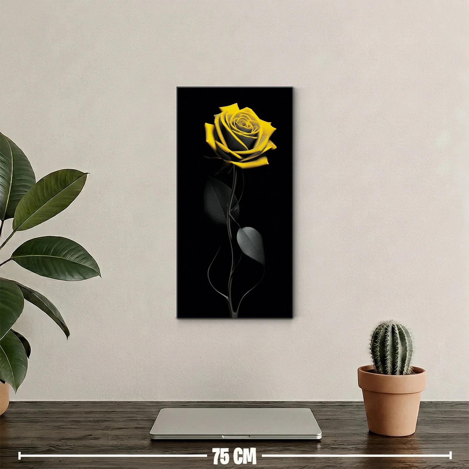 Cuadro rosa amarilla con pétalos en espiral — miniatura 2