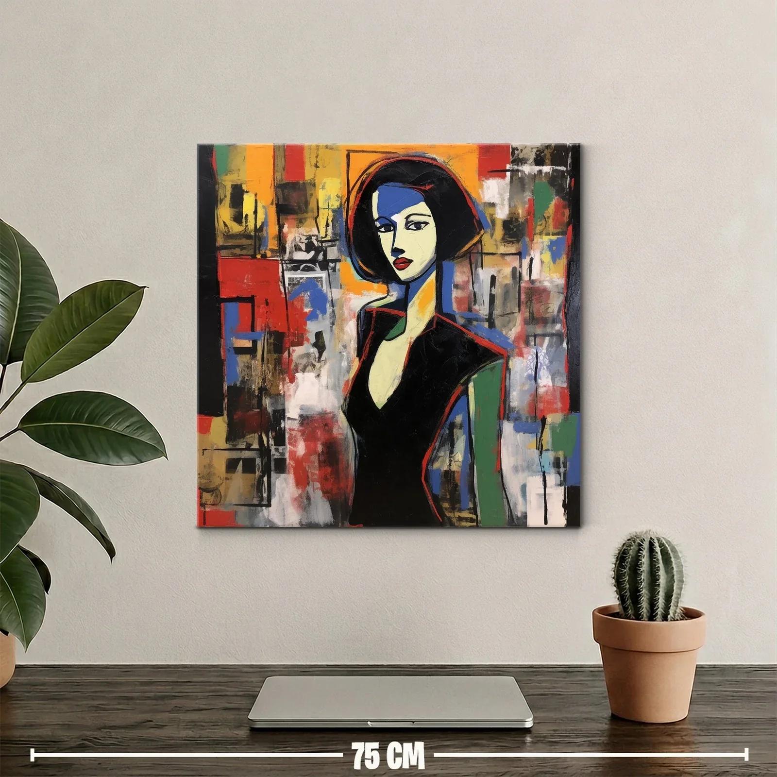 Retrato femenino con contrastes vibrantes y trazos expresivos — miniatura 2