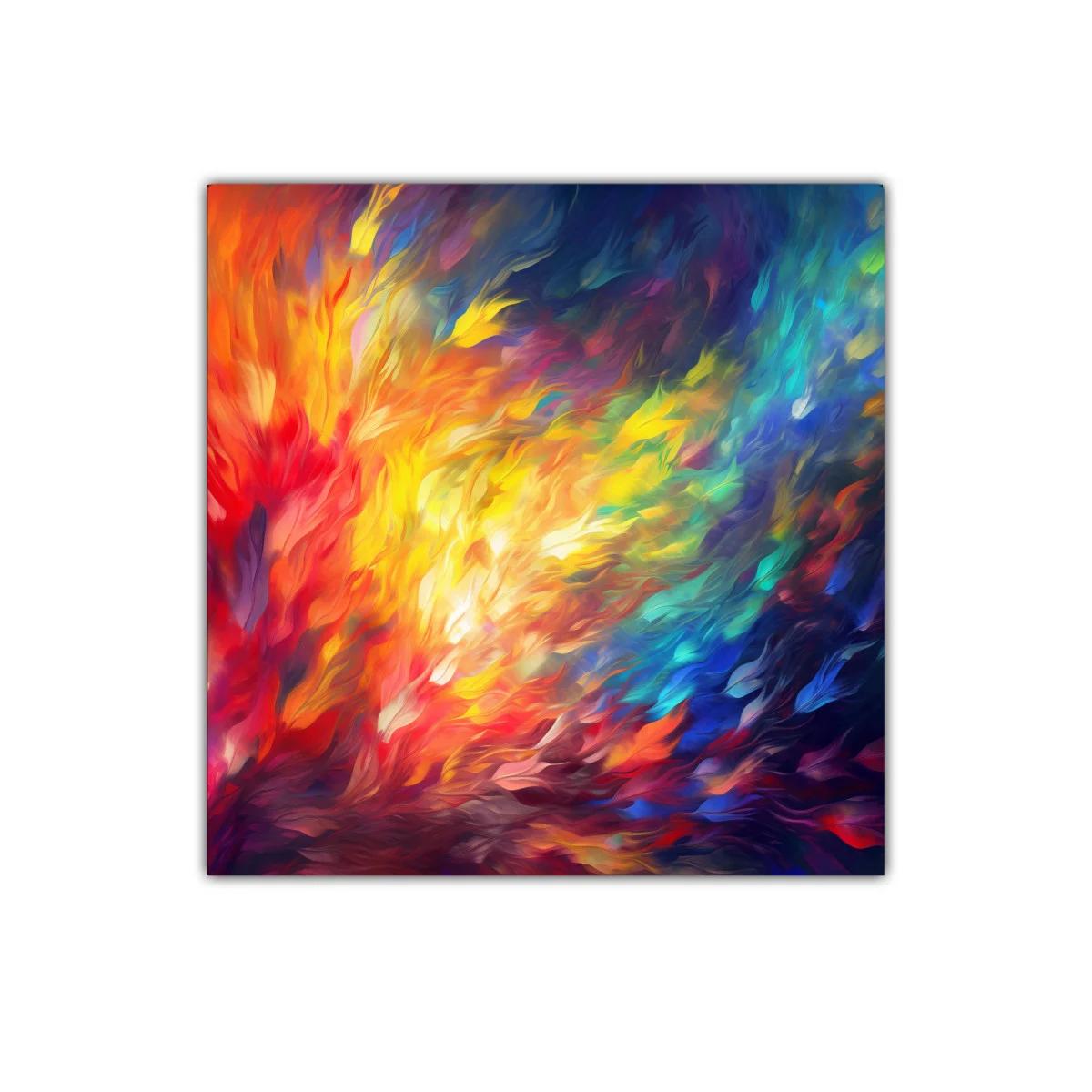 Cuadro abstracto con explosión de color vibrante y energía — miniatura 1