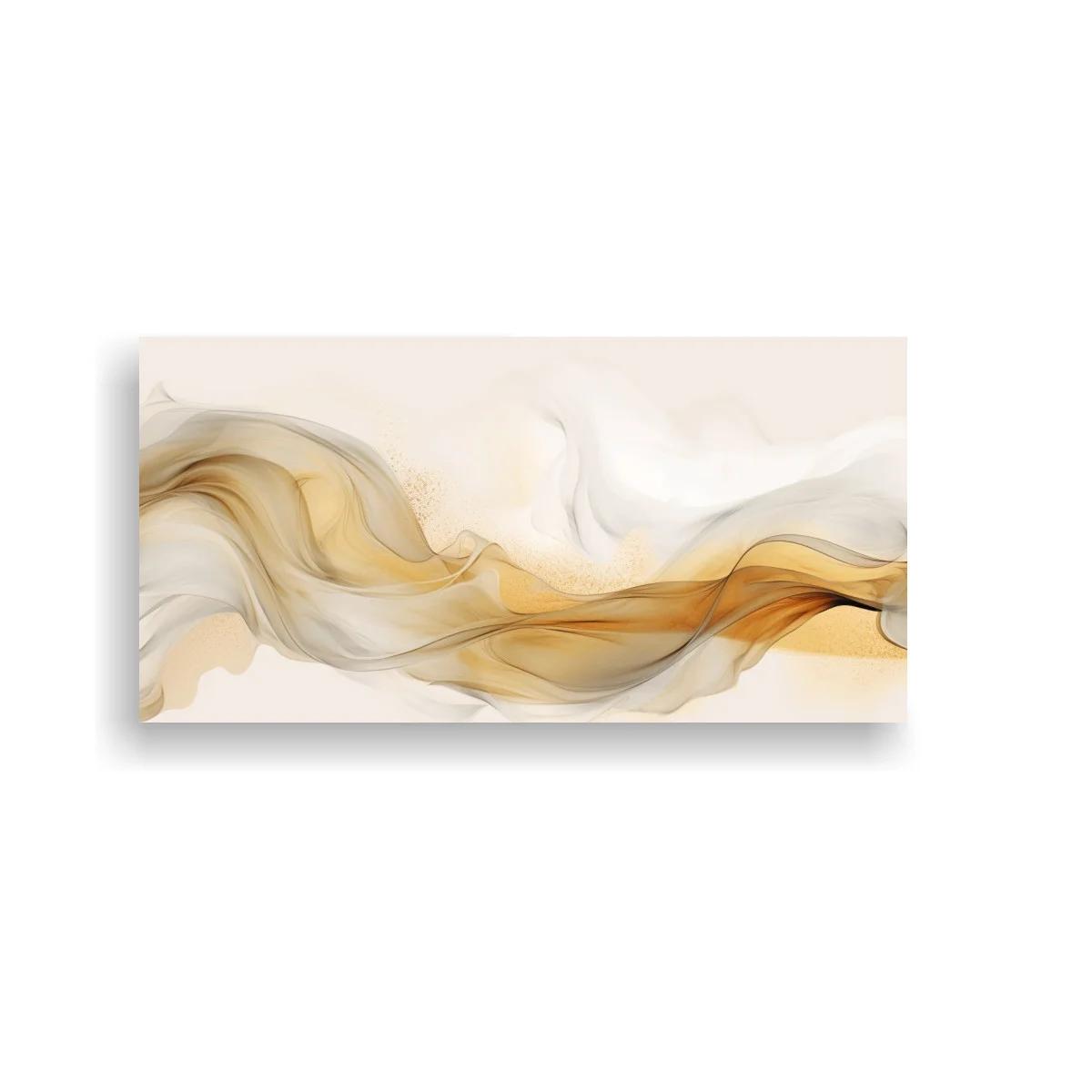 Cuadro ondas de humo doradas en composición panorámica — imagen principal
