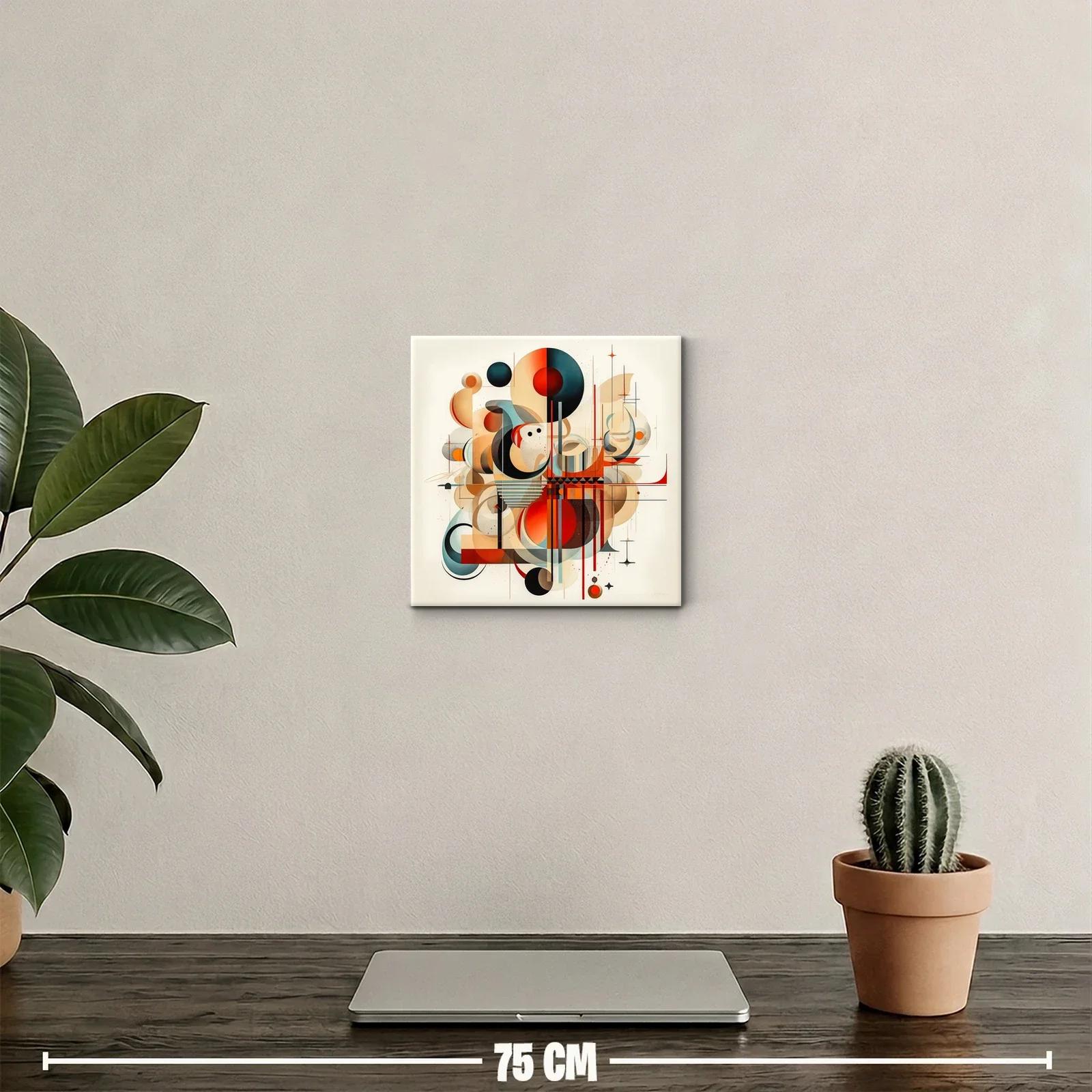 Composición abstracta con formas geométricas y colores cálidos — miniatura 2