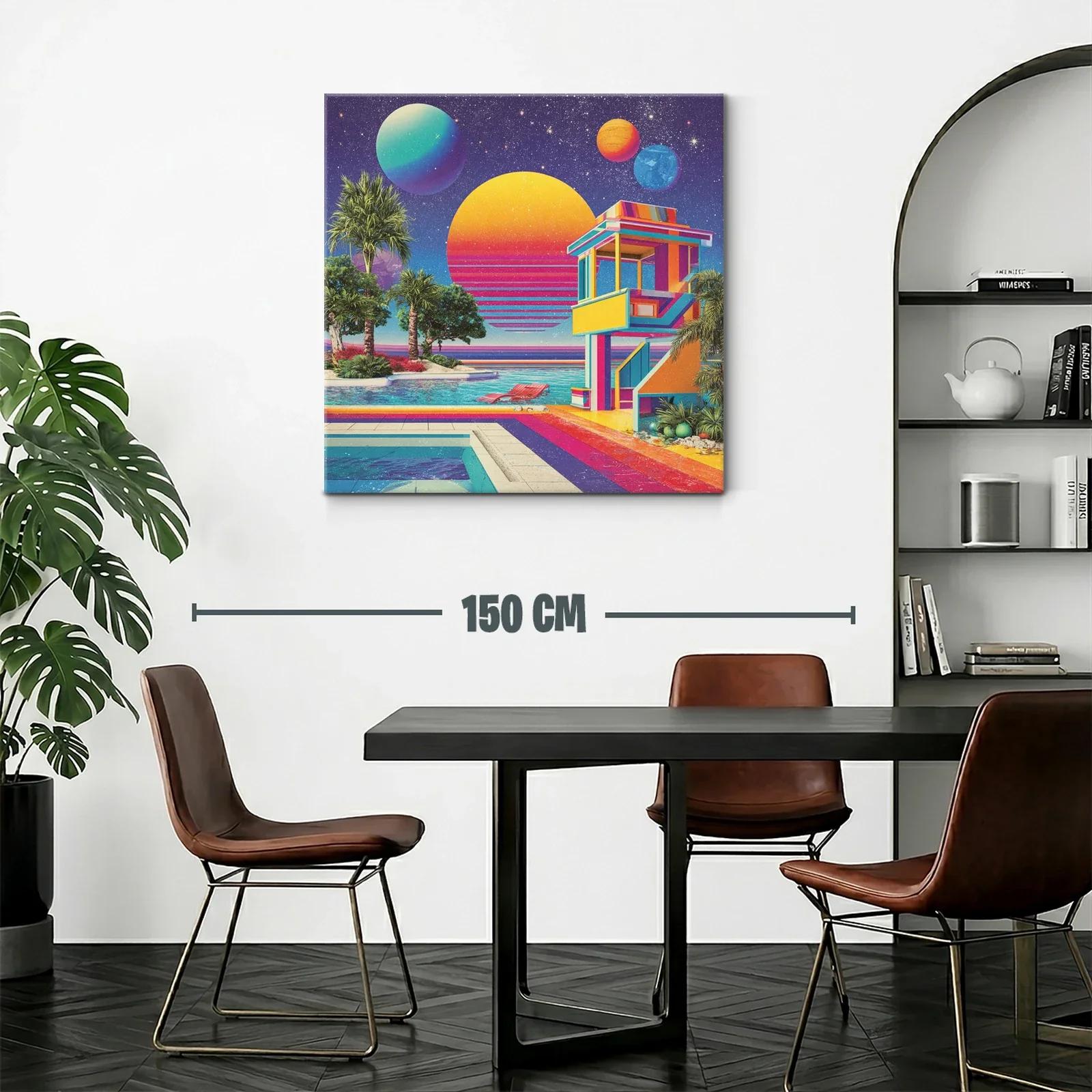 Paraíso futurista con tonos vibrantes y atmósfera onírica — miniatura 2