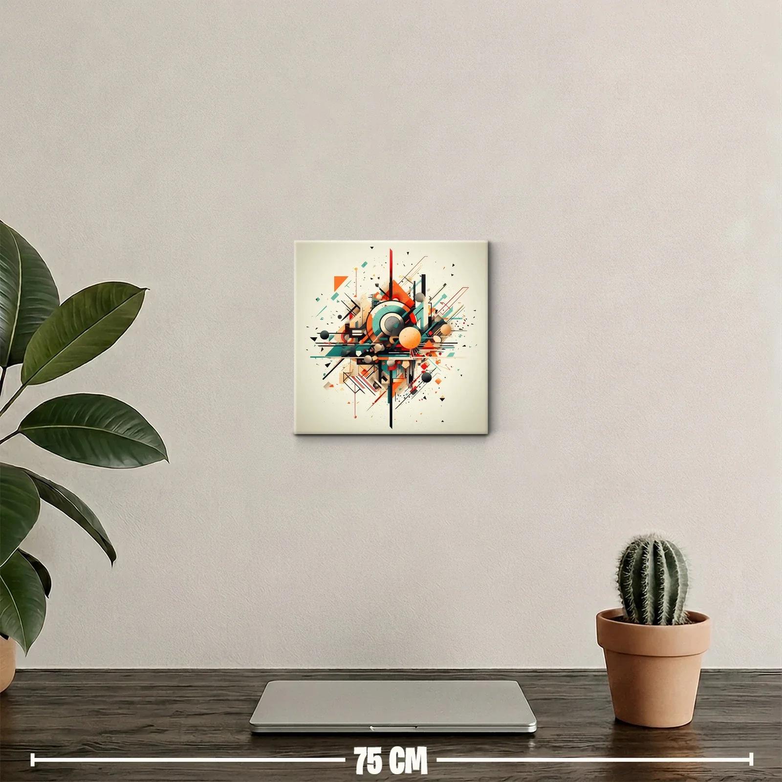 Composición geométrica vibrante con formas dinámicas y colores cálidos — miniatura 2
