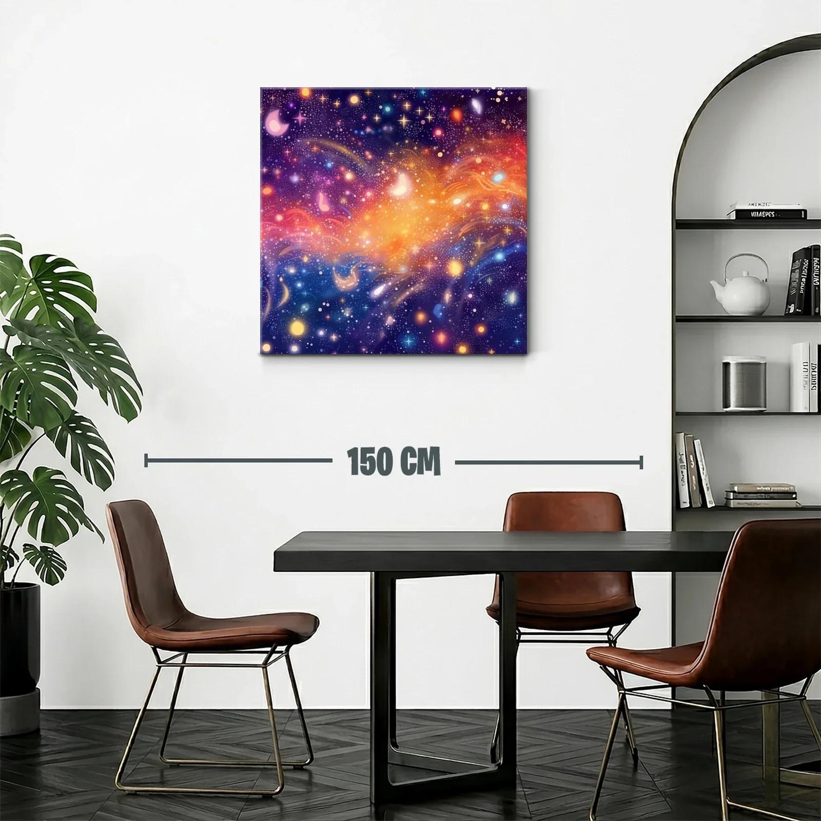 Cuadro Universo Abstracto con Estrellas y Luz Vibrante — miniatura 2