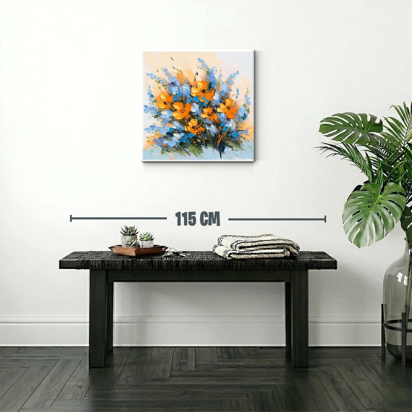 Ramo vibrante de flores naranjas y azules — miniatura 2