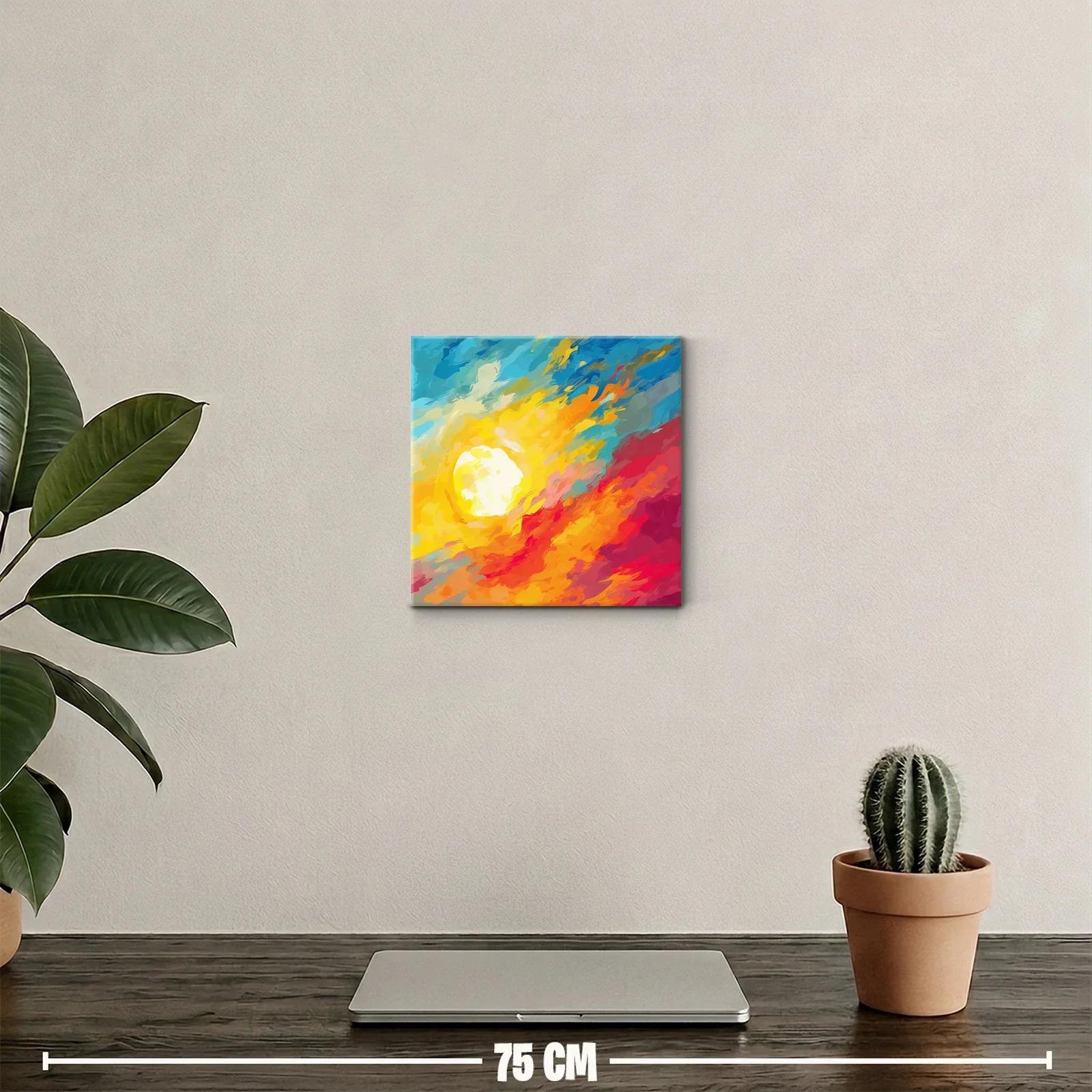 Cuadro abstracto con explosión vibrante de color y luz — miniatura 2