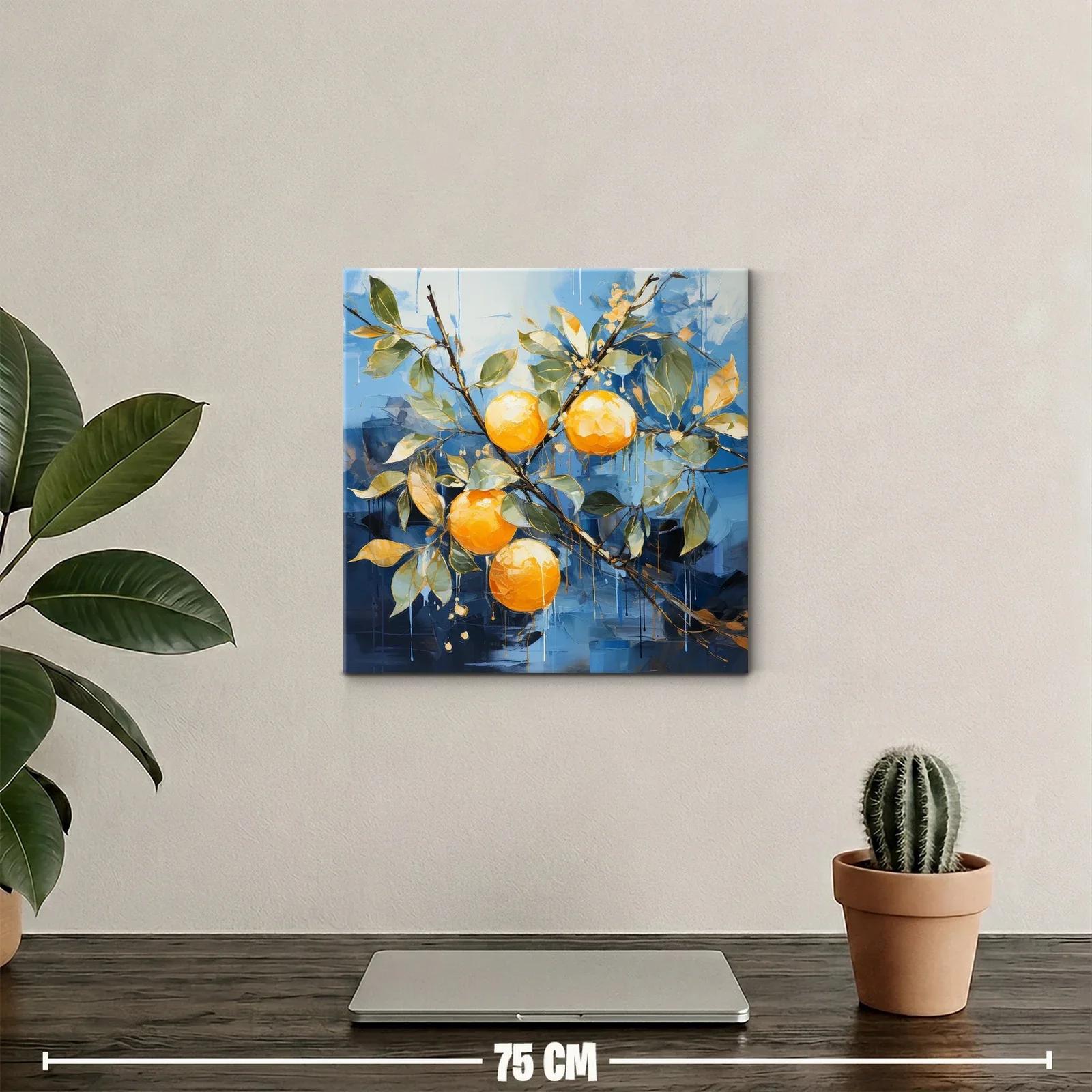 Naranjas vibrantes sobre fondo azul intenso — miniatura 2