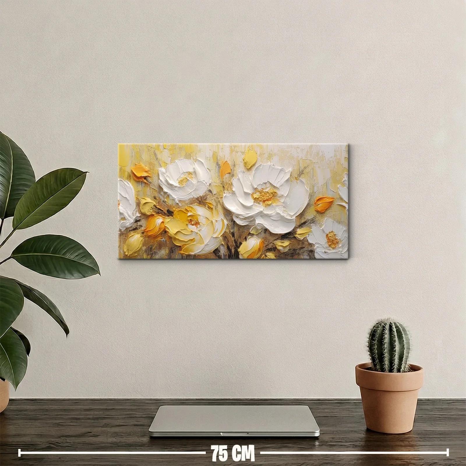 Cuadro rosas blancas con textura en relieve — miniatura 2