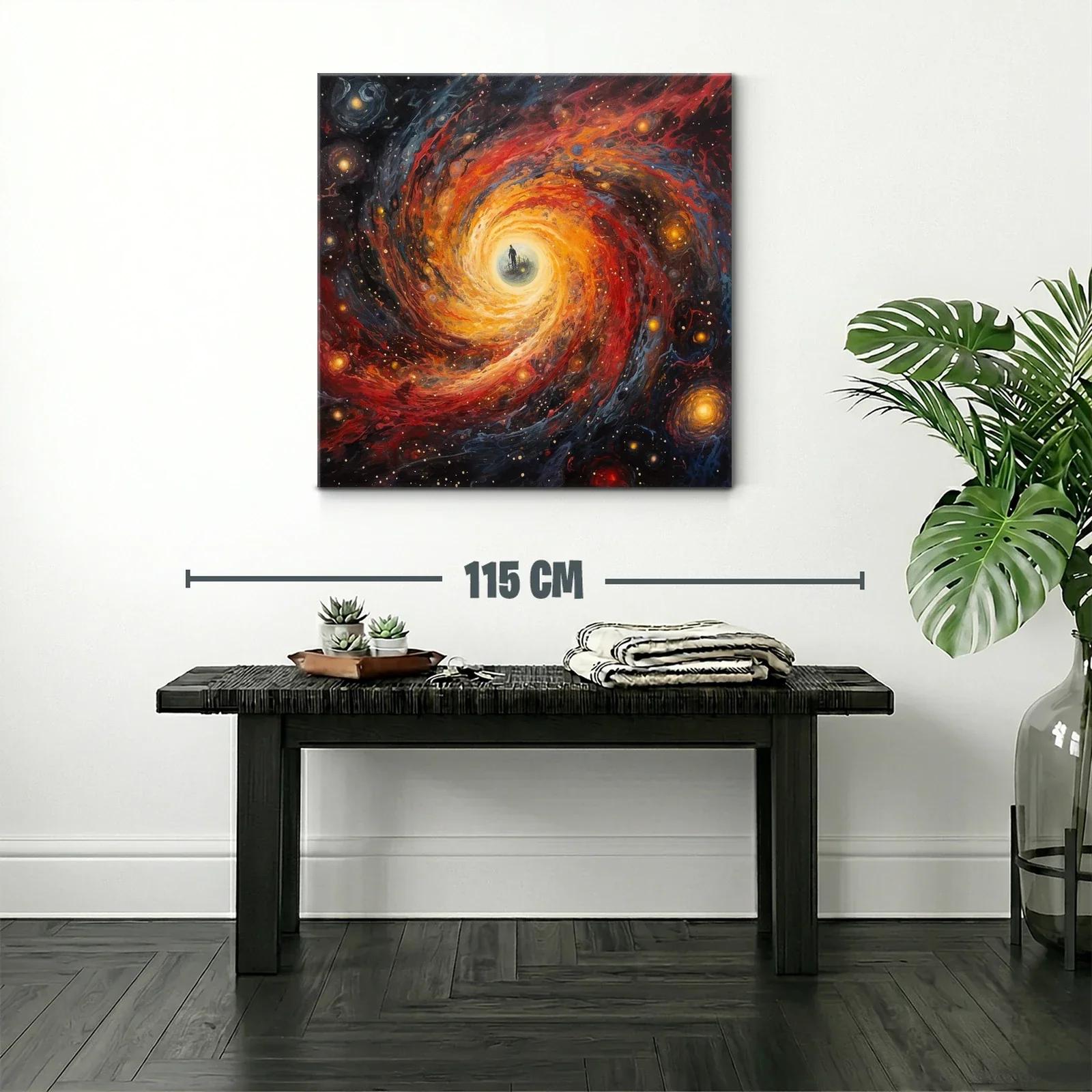 Espiral cósmica con silueta en el centro brillante — miniatura 2
