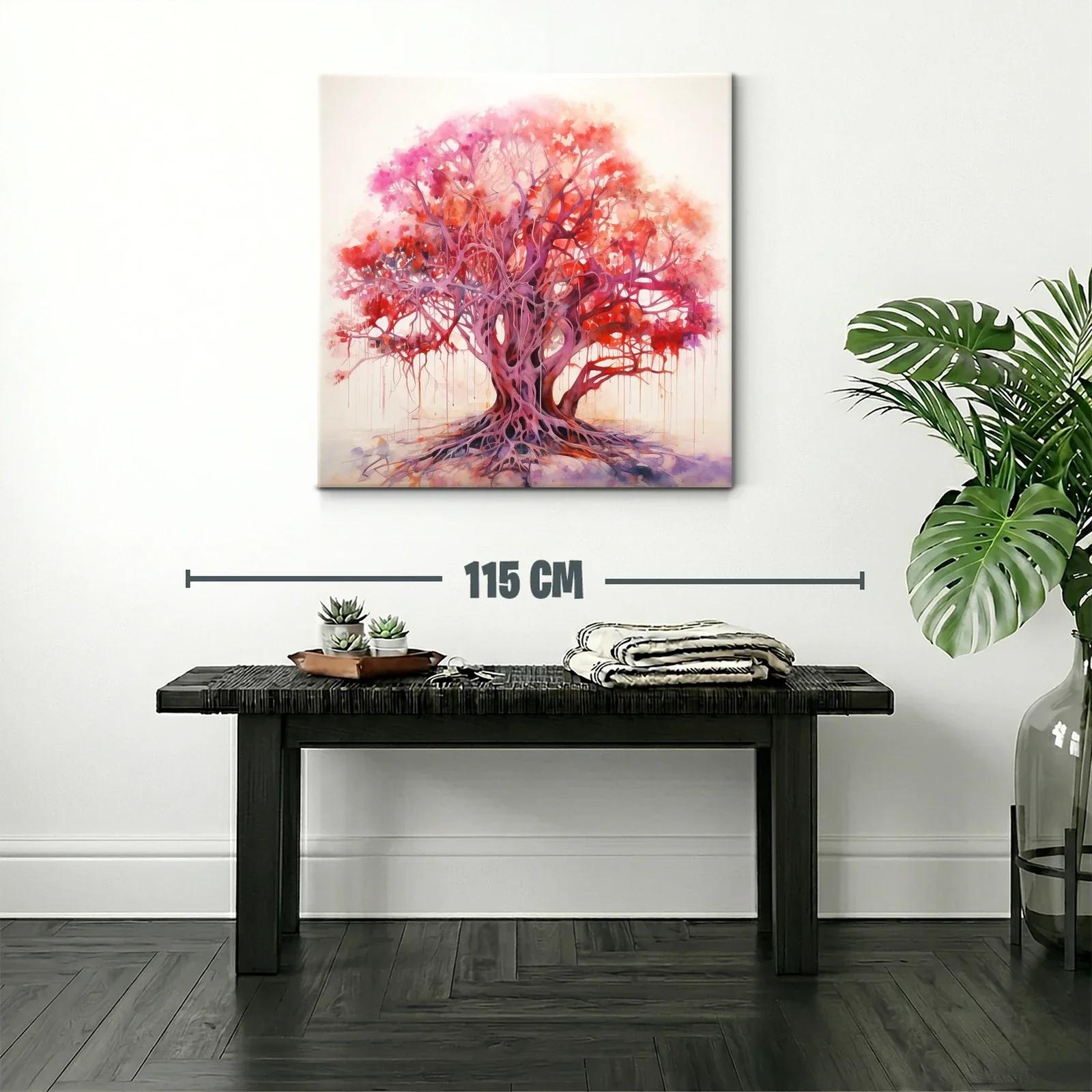 Árbol vibrante en tonos rojos y púrpuras llenos de vida — miniatura 2