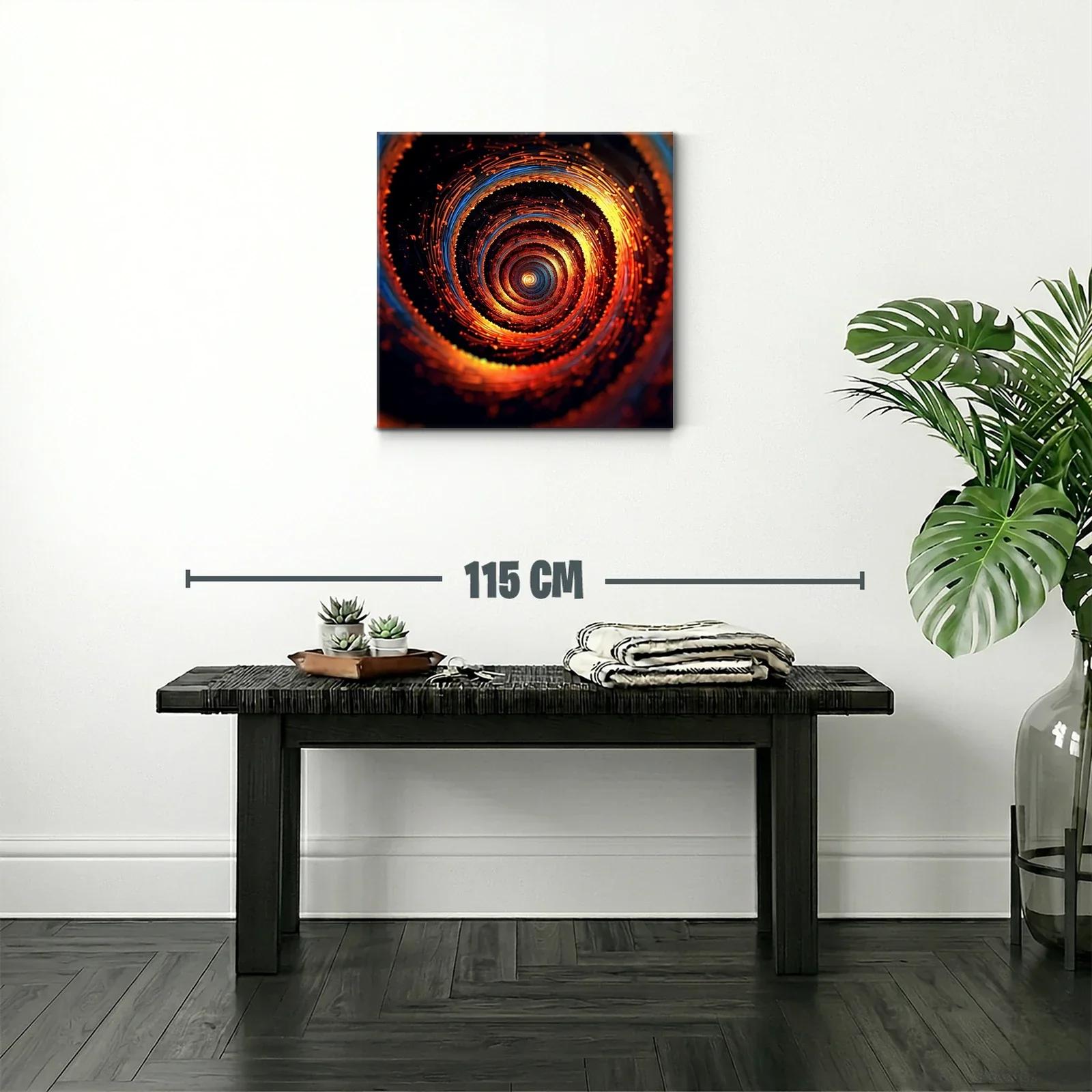 Arte abstracto espiral con vibrantes tonos cálidos y fríos — miniatura 2
