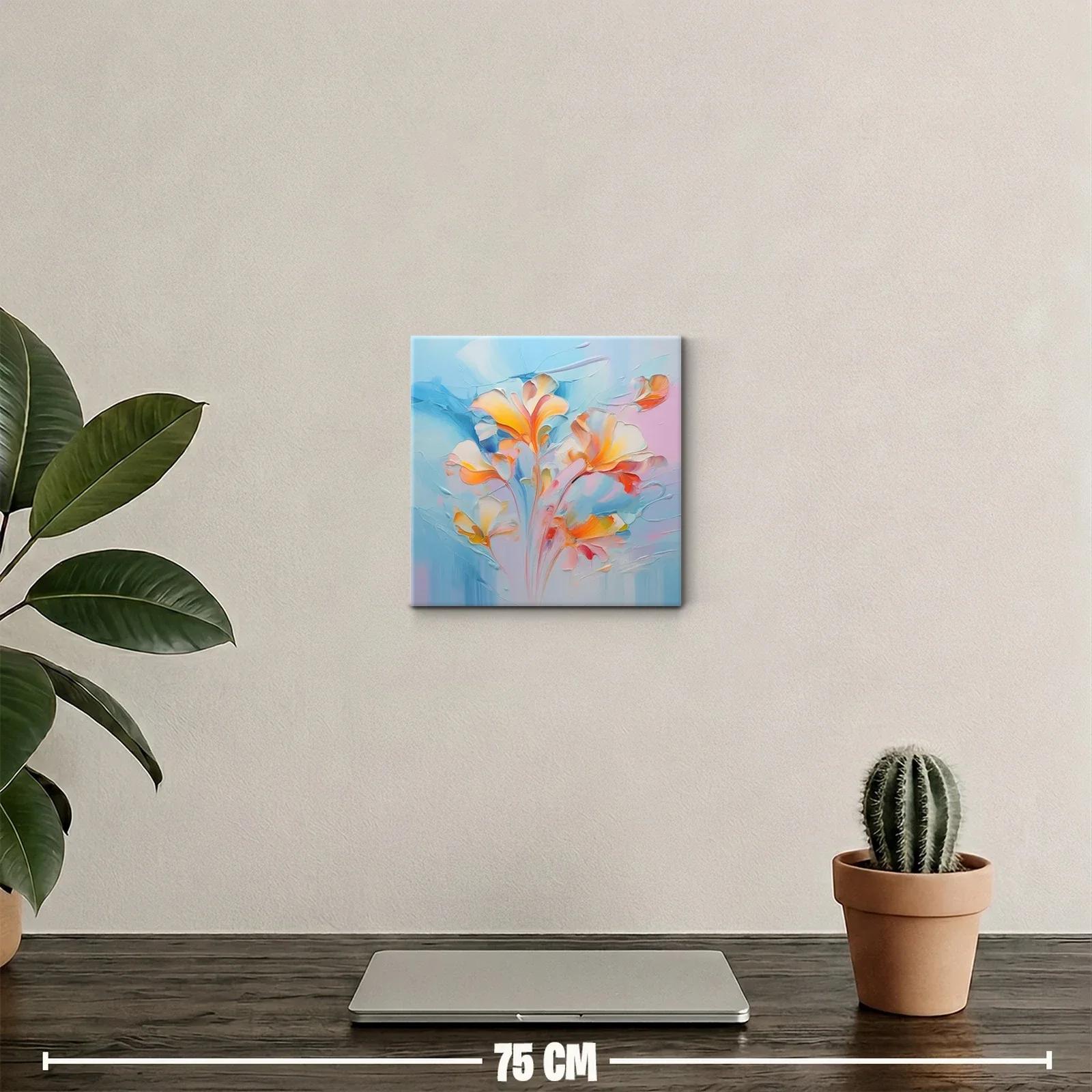 Decorativo cuadro floral en tonos pastel y vibrantes — miniatura 2