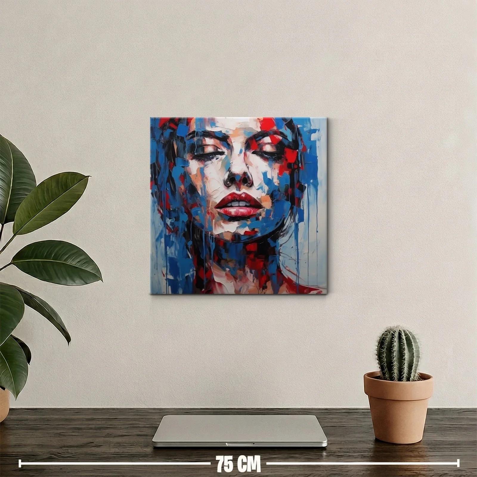 Retrato expresivo con vibrantes tonos rojos y azules — miniatura 2