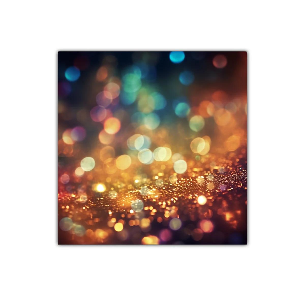 Cuadro abstracto de luces difusas en tonos cálidos y fríos — miniatura 1