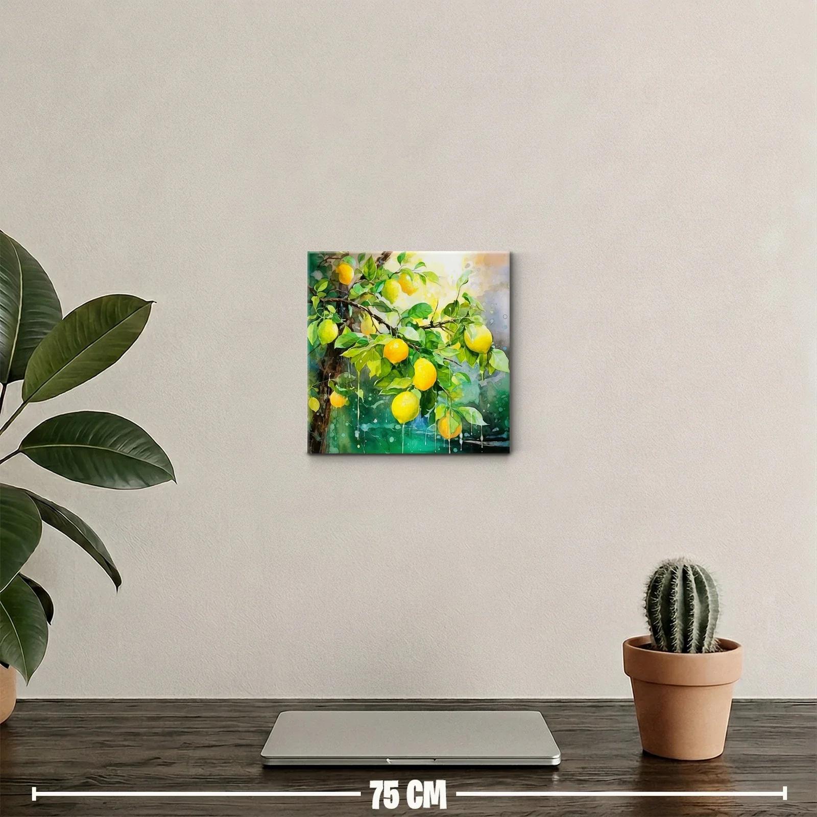 Cuadro con limones vibrantes en ramas verdes frescas — miniatura 2