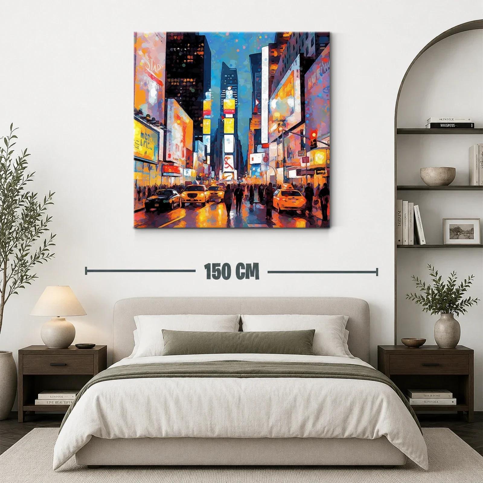 Escena urbana vibrante de ciudad iluminada por la noche — miniatura 3