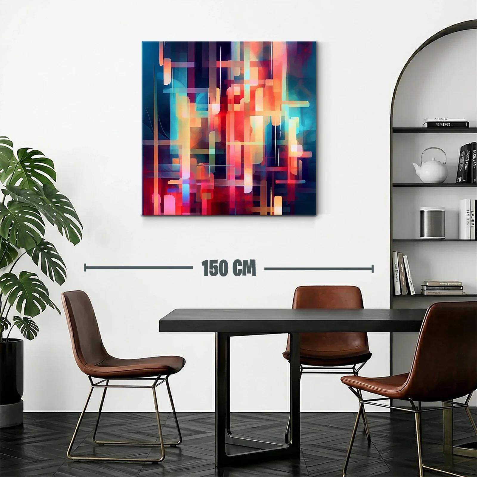 Composición abstracta vibrante con tonos cálidos y fríos — miniatura 2