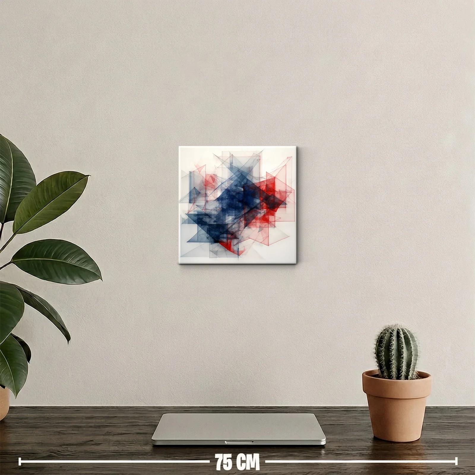 Composición abstracta en tonos rojos y azules vibrantes — miniatura 2