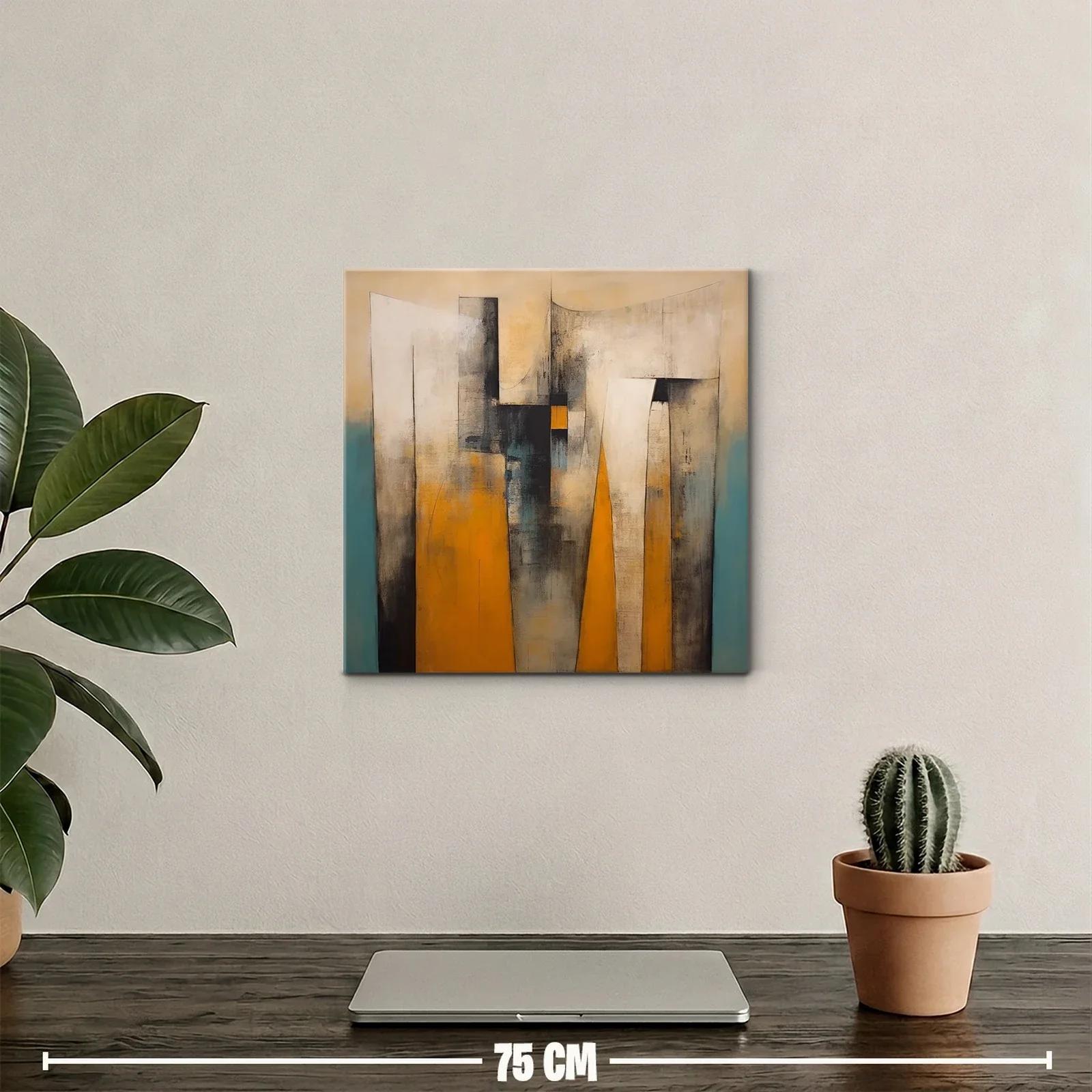 Composición abstracta en tonos cálidos y neutros contemporánea — miniatura 2