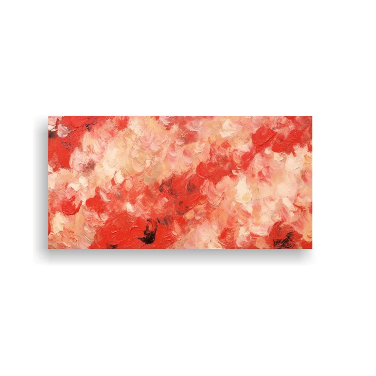 Cuadro abstracción roja con franja de pinceladas superpuestas — imagen principal