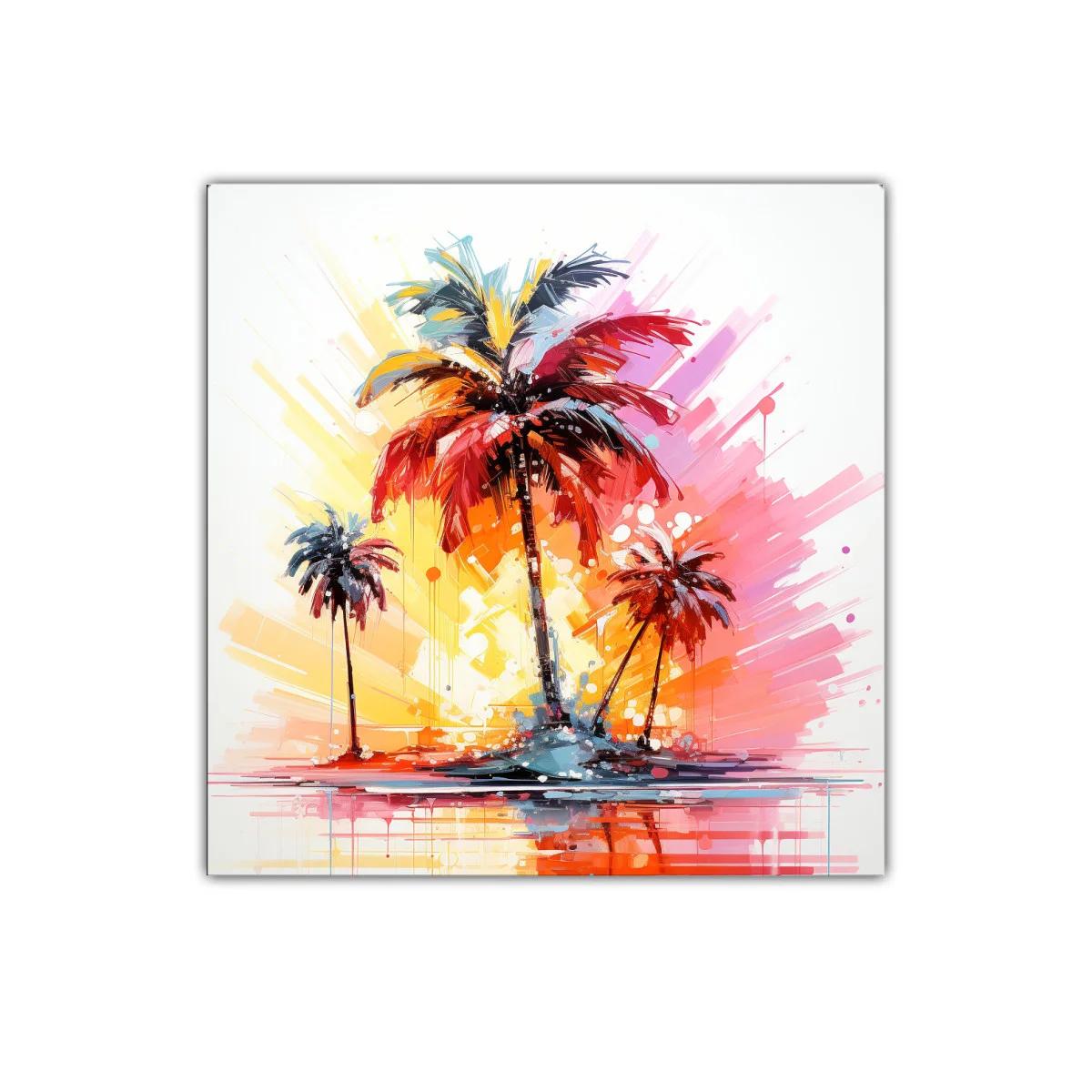 Palmeras vibrantes con explosión de color tropical — miniatura 1