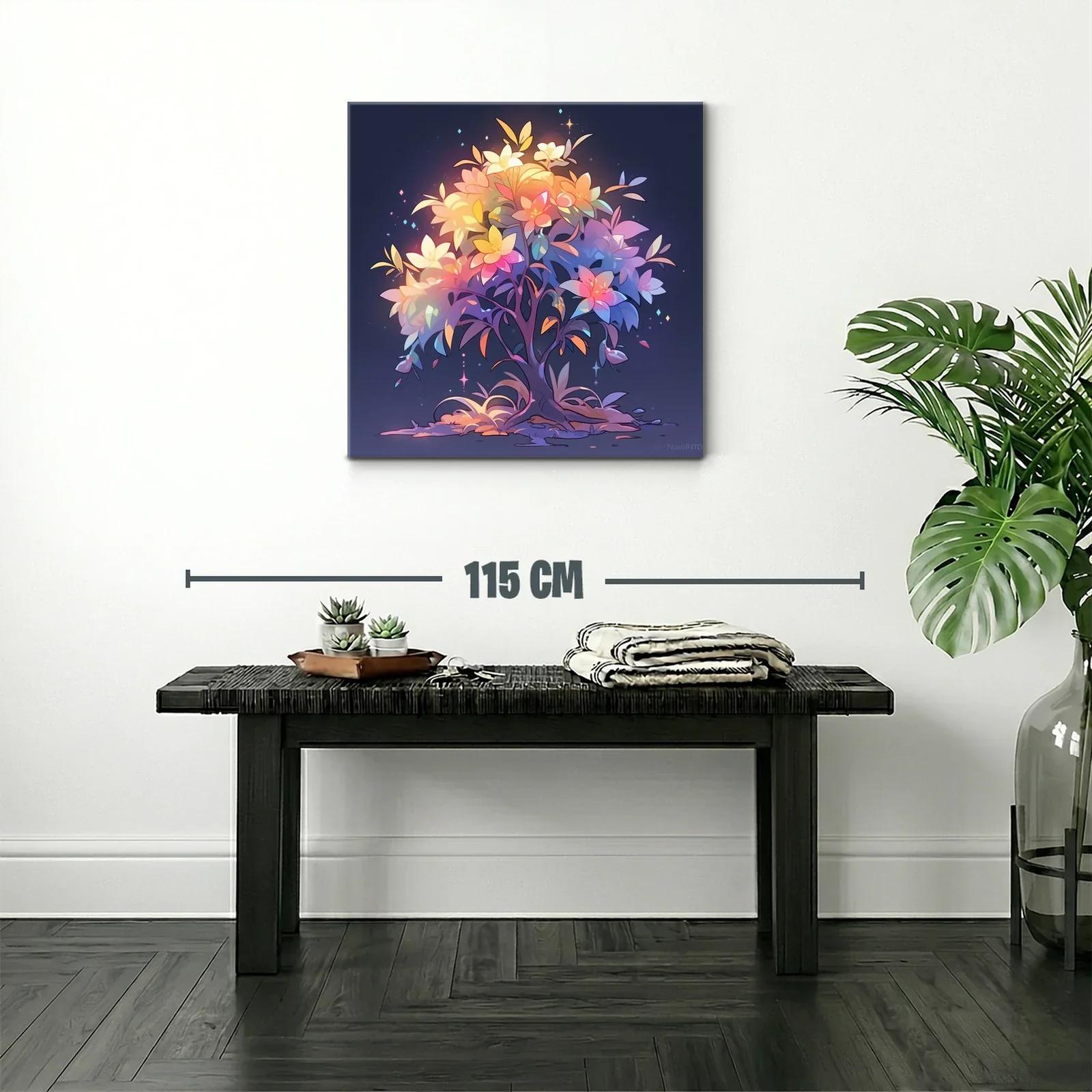 Árbol mágico con flores luminosas y tonos pastel brillantes — miniatura 2