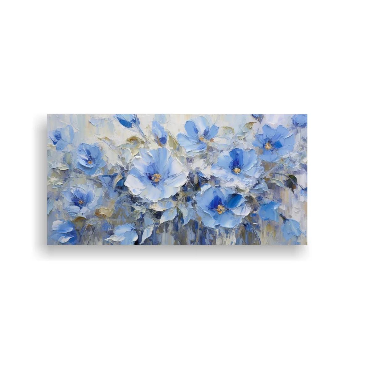 Cuadro flores azules en ramillete horizontal — imagen principal