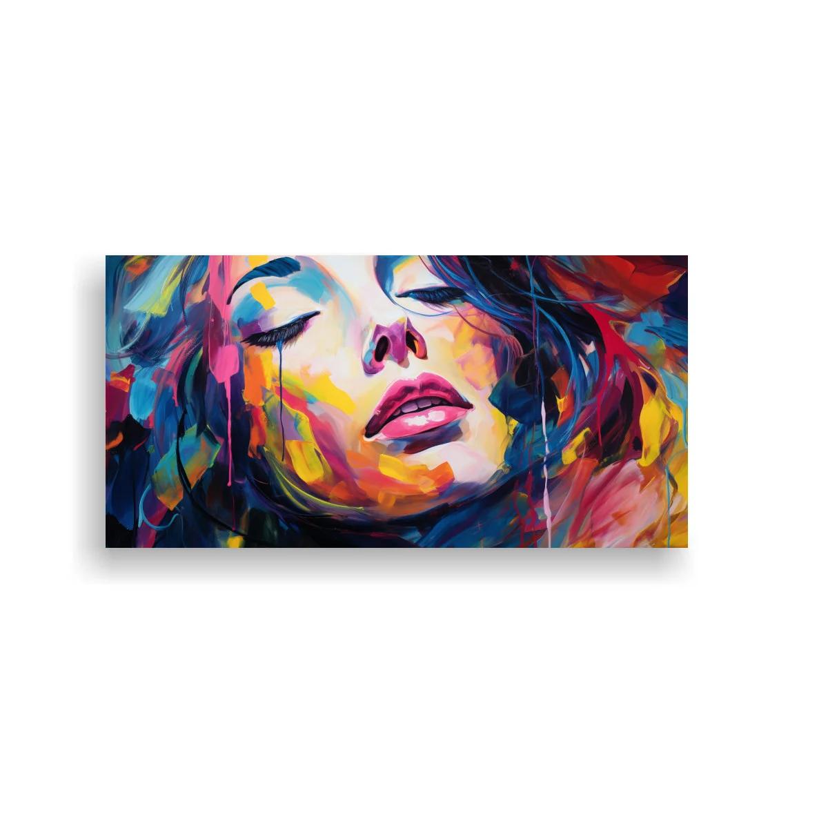 Cuadro rostro de mujer con ojos cerrados y mejillas en color — imagen principal