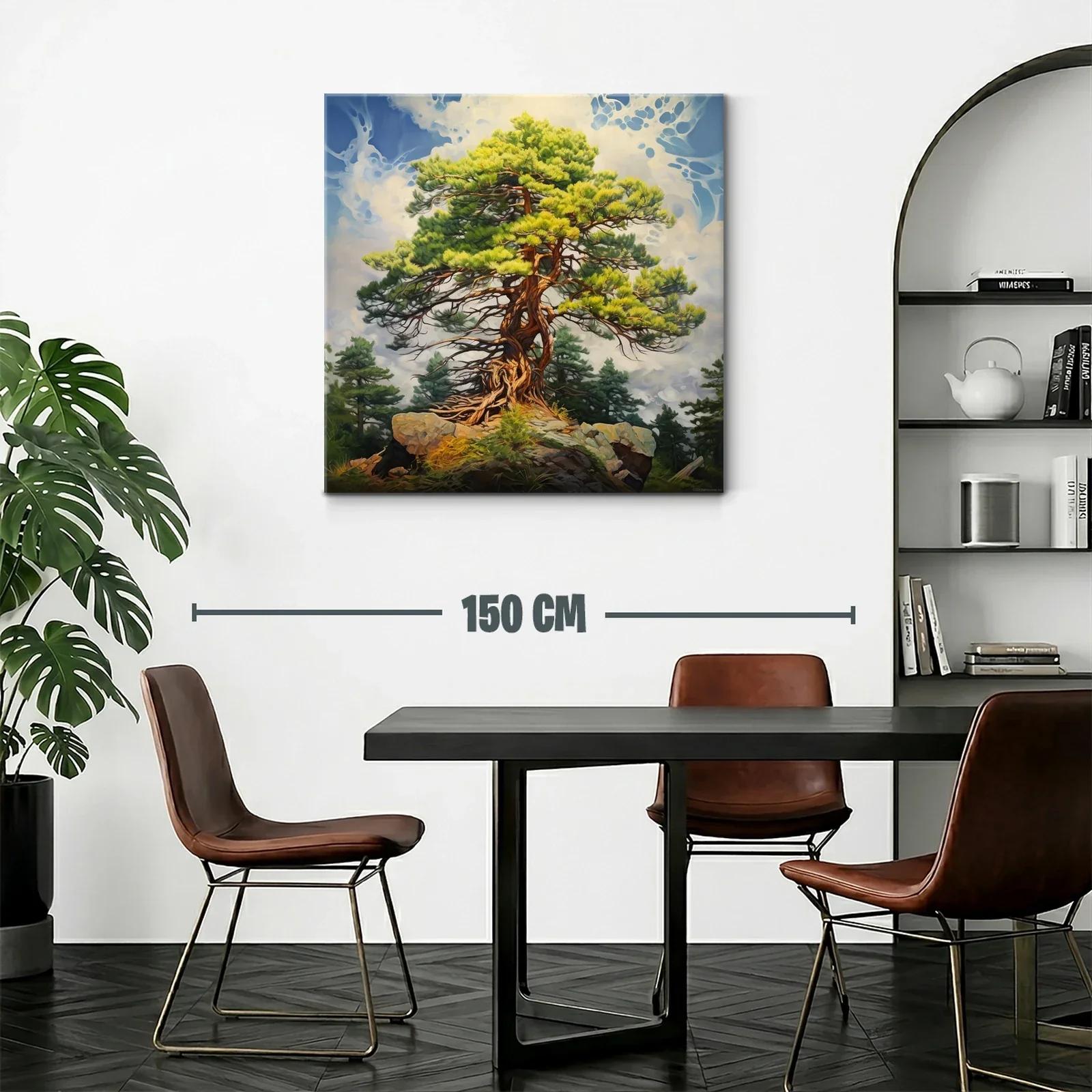 Árbol milenario sobre rocas bajo cielo azul — miniatura 2