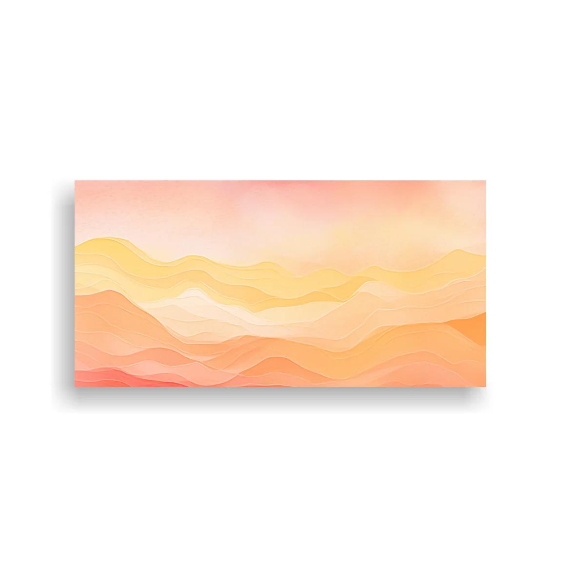 Cuadro paisaje abstracto de colinas onduladas en tonos melocotón — imagen principal