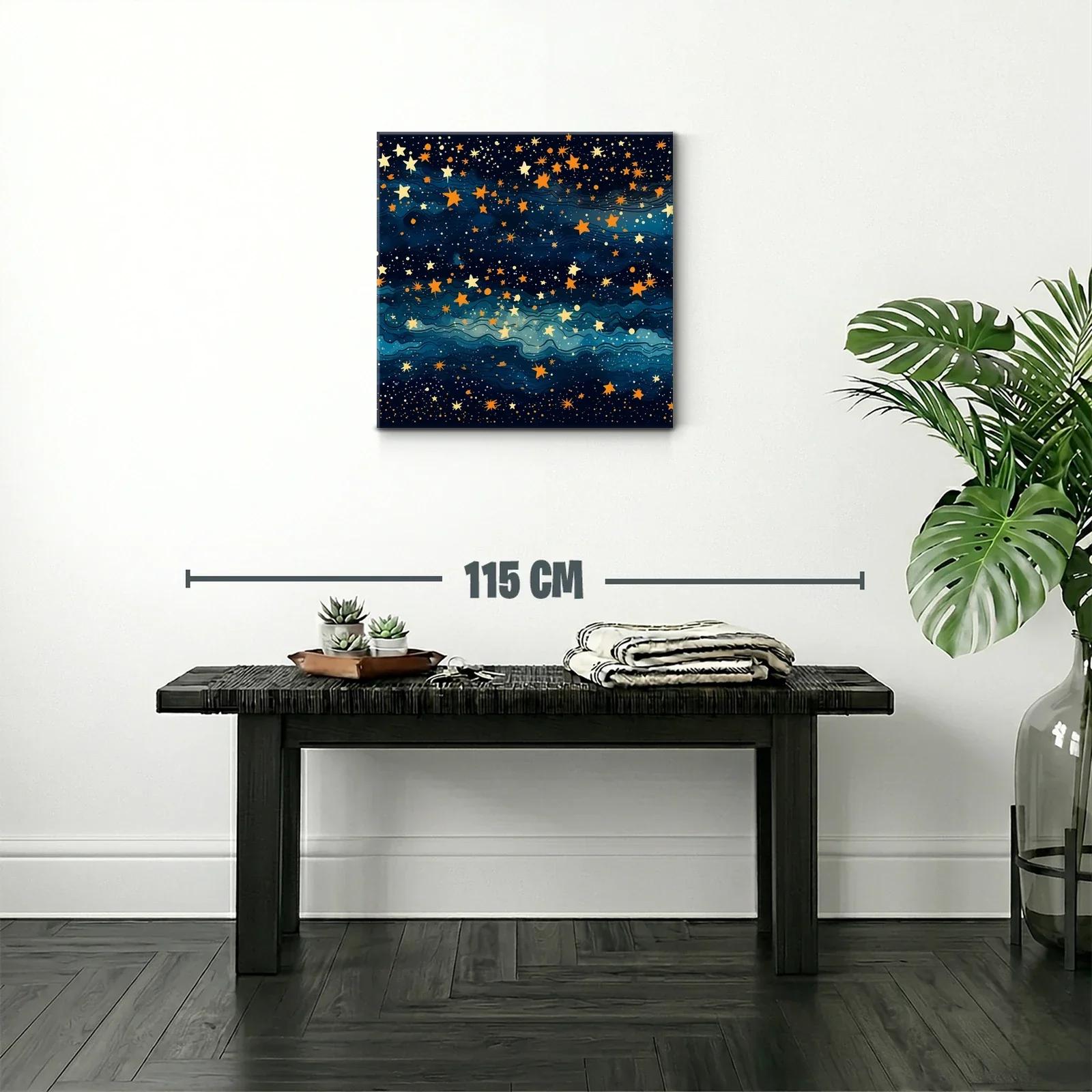 Cielo estrellado con tonos dorados y azul profundo — miniatura 2