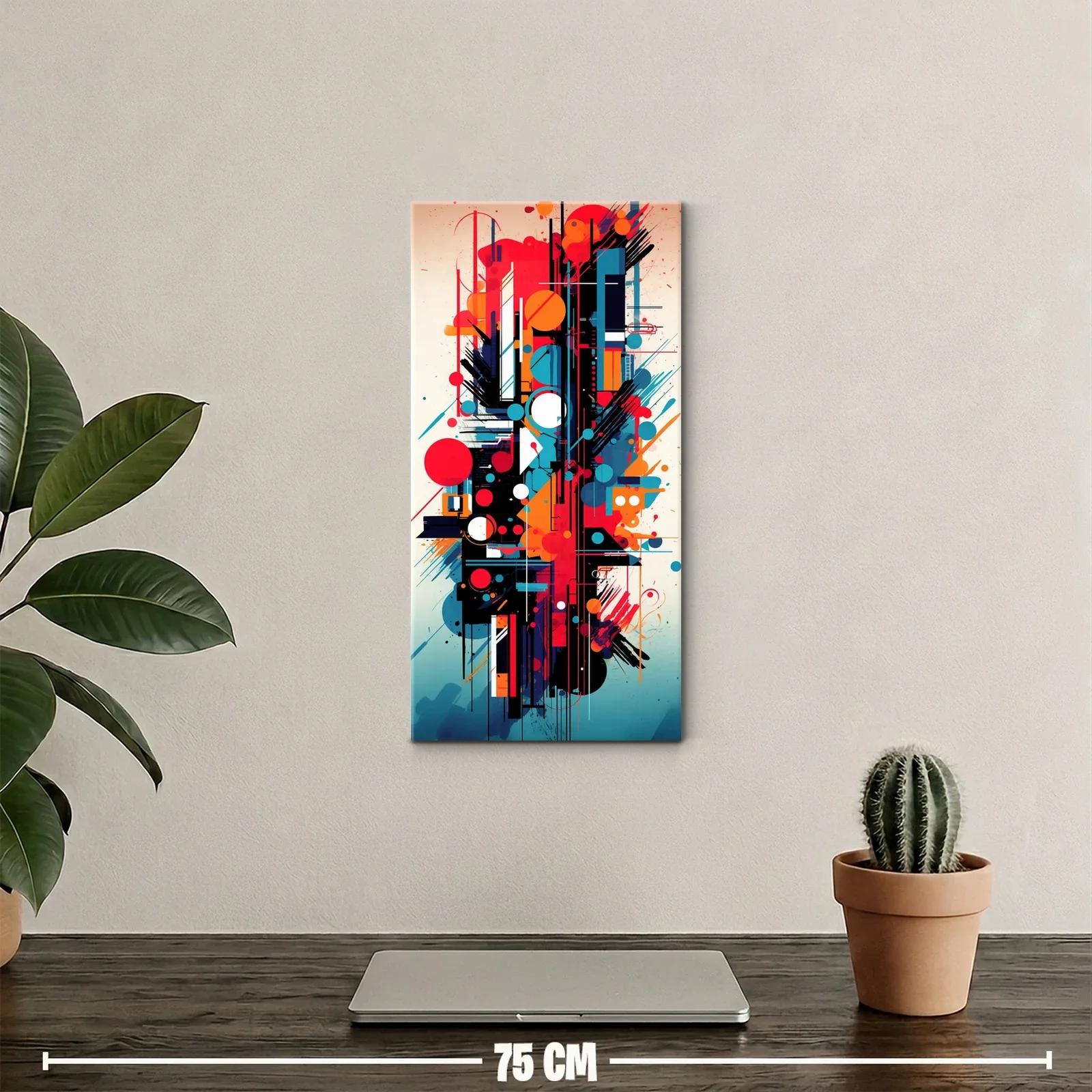 Cuadro composición geométrica abstracta con círculos densos — miniatura 2