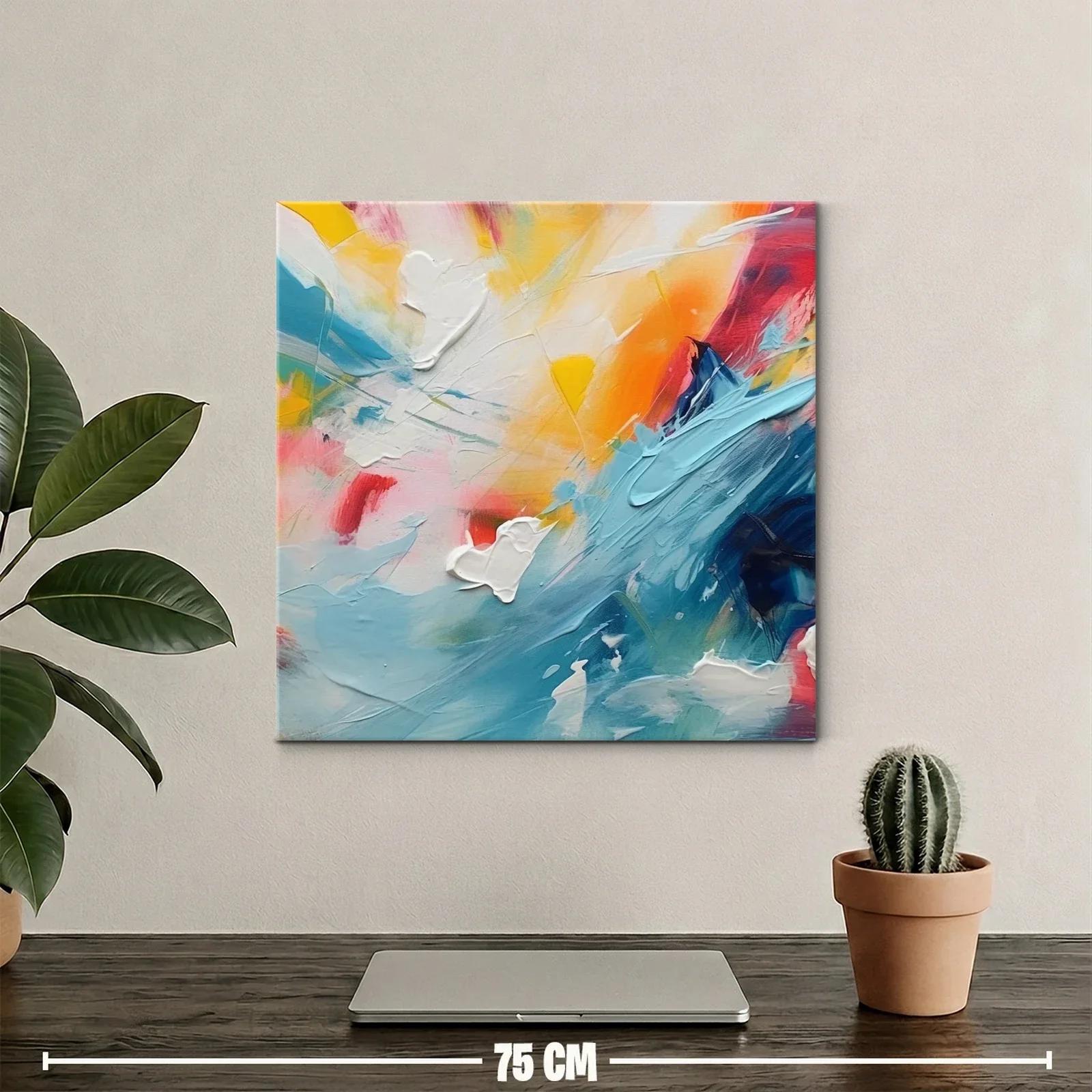 Cuadro abstracto en tonos vibrantes con toques dinámicos — miniatura 2