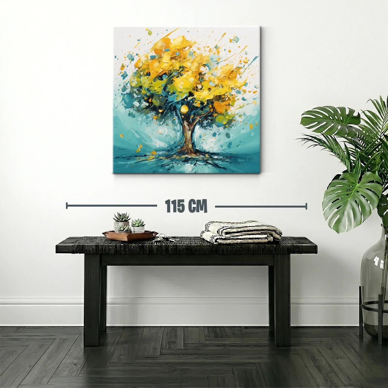 Árbol vibrante en tonos amarillos y azules — miniatura 2