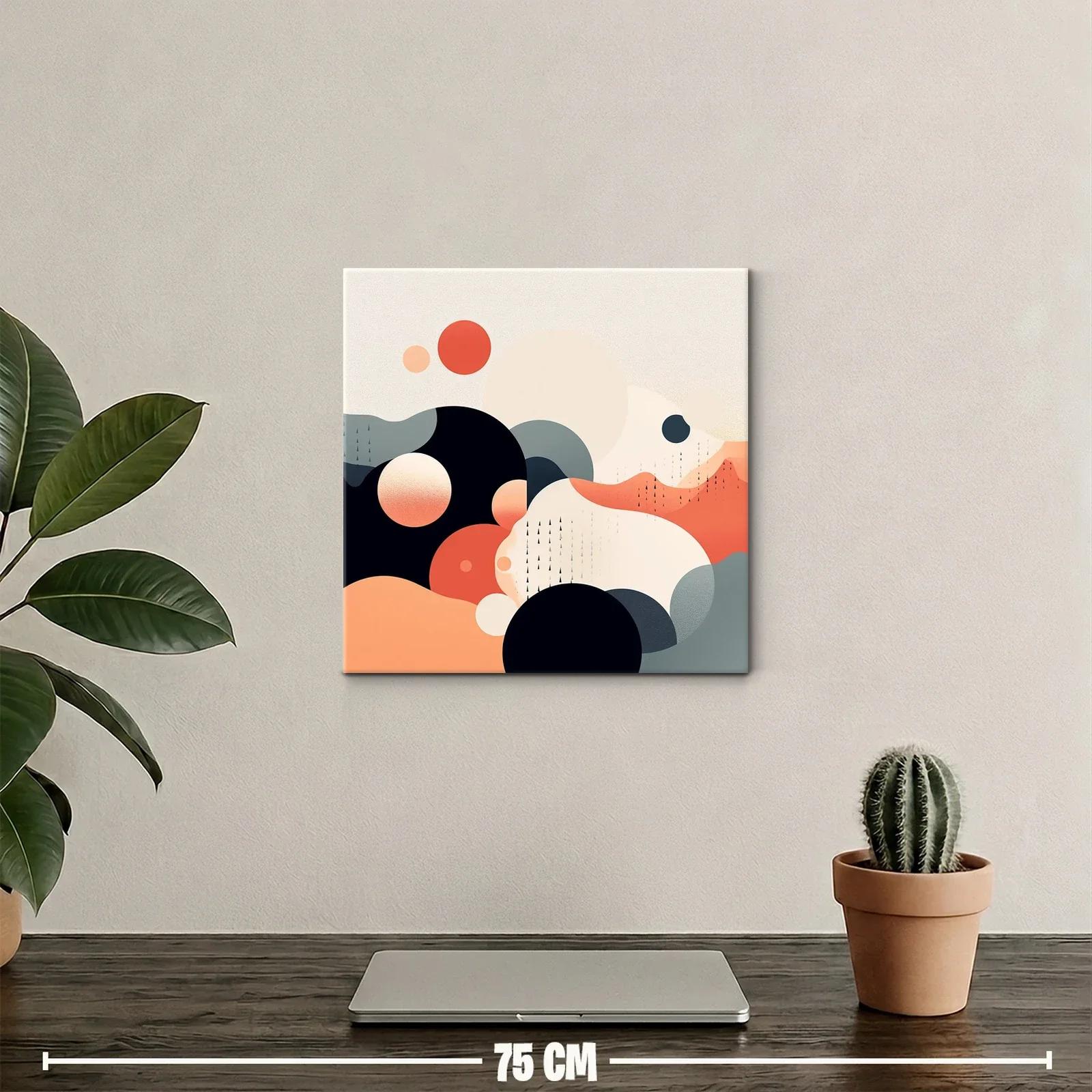 Composición abstracta con círculos en tonos cálidos y neutros — miniatura 2