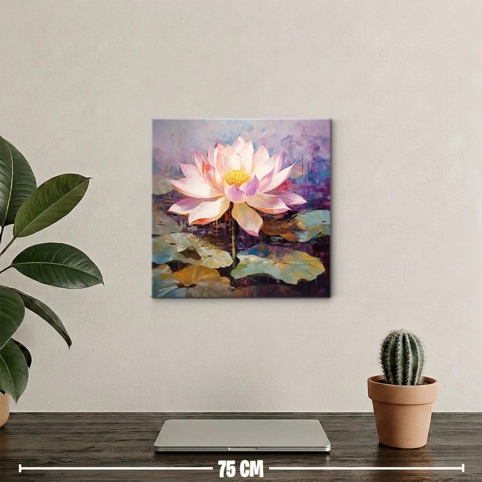 Flor de loto luminosa con tonos cálidos y fríos en armonía — miniatura 2