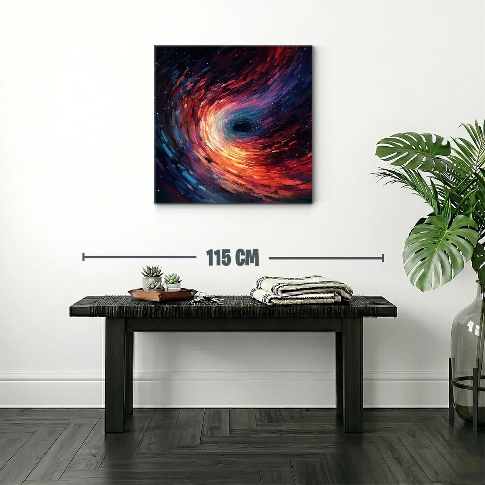 Cuadro abstracto de espiral cósmica en tonos vibrantes — miniatura 2