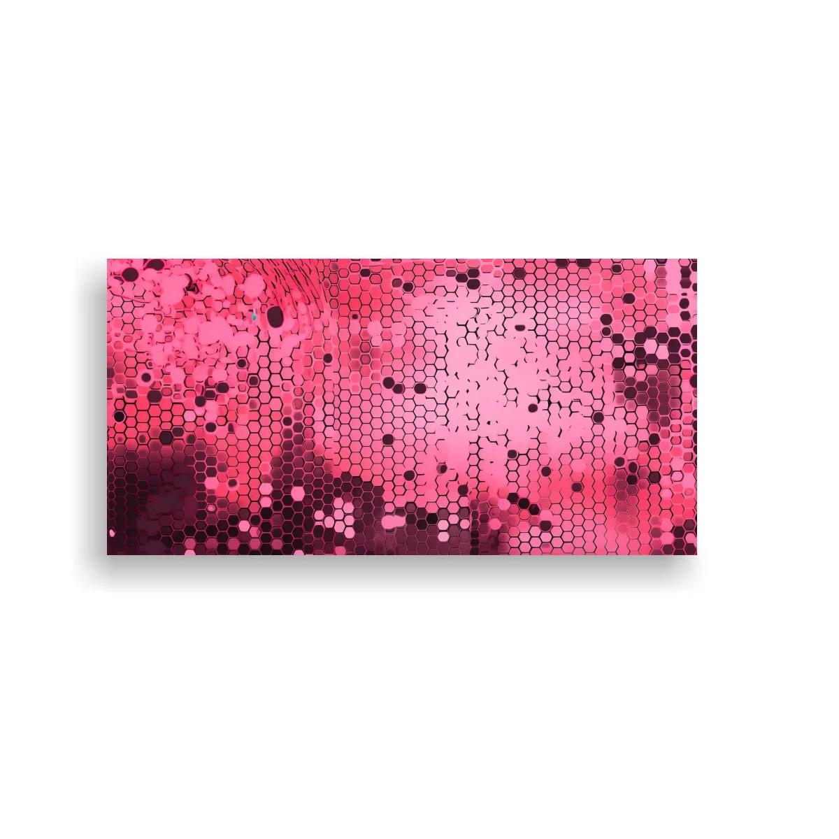 Cuadro patrón de hexágonos rosas con textura granulada — imagen principal