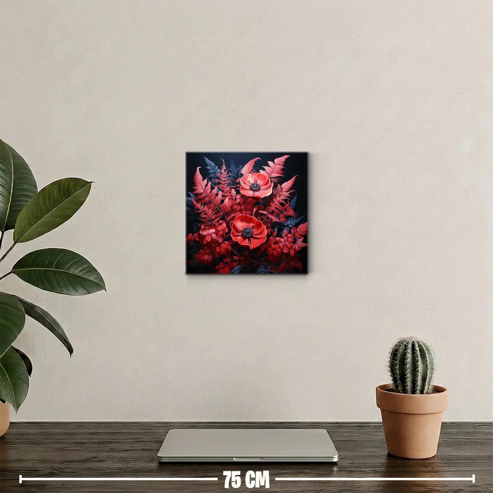 Elegante ramo floral en tonos rojos y azul oscuro — miniatura 2
