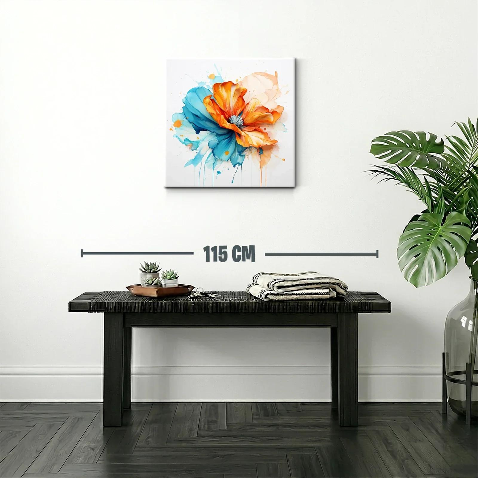 Flor abstracta vibrante con tonos cálidos y fríos en armonía — miniatura 2