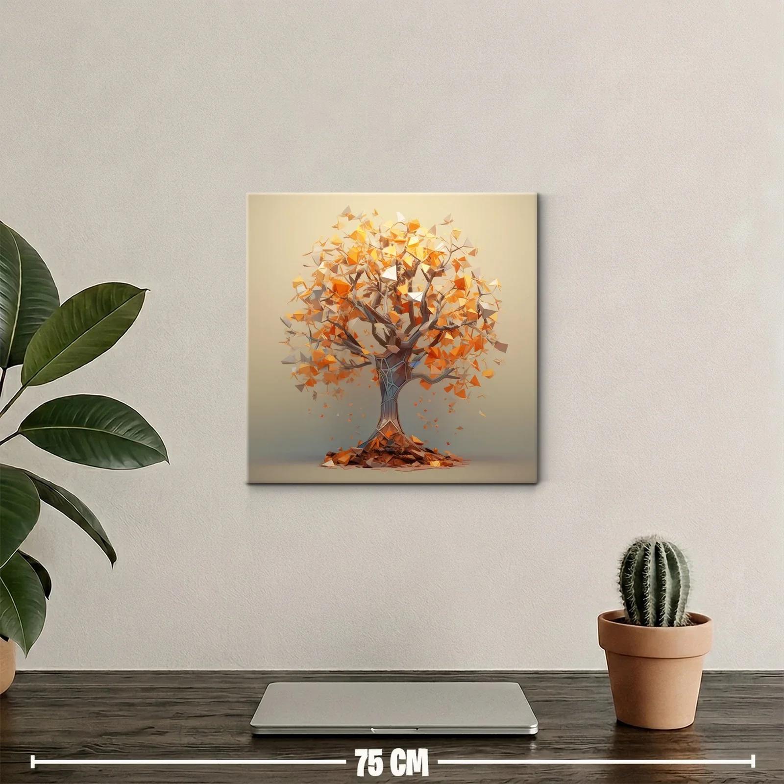 Árbol abstracto en tonos cálidos y dorados — miniatura 2