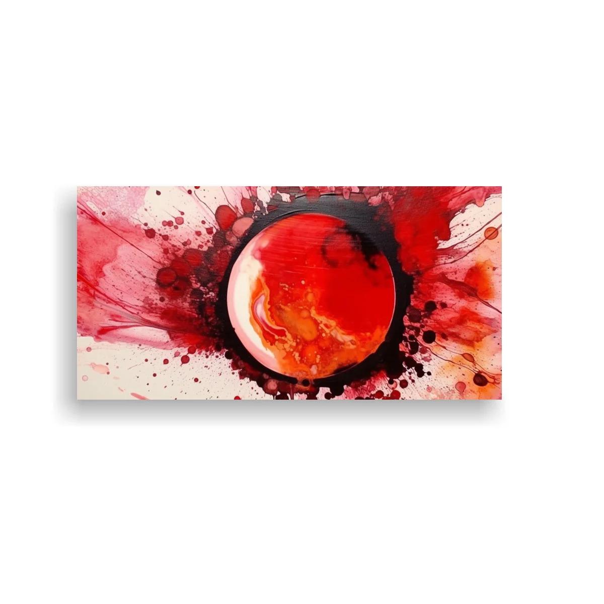 Cuadro planeta rojo con salpicaduras expansivas — imagen principal