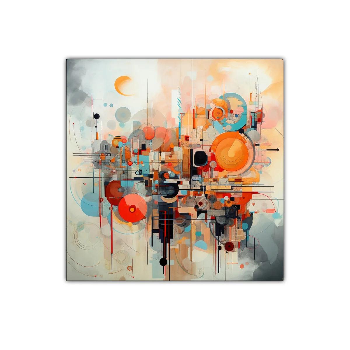 Composición abstracta con formas circulares y líneas geométricas — miniatura 1